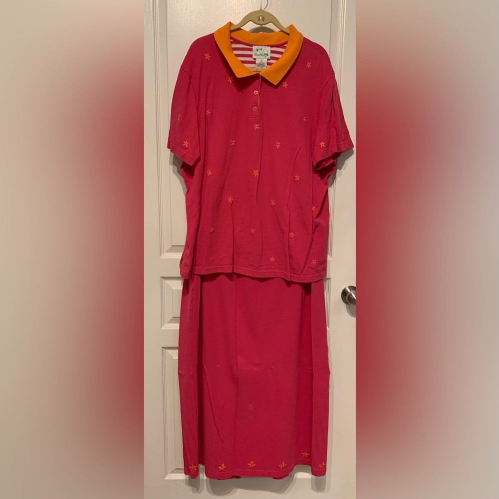 Quacker Factory 2-Piece Pink Skirt Set 3X